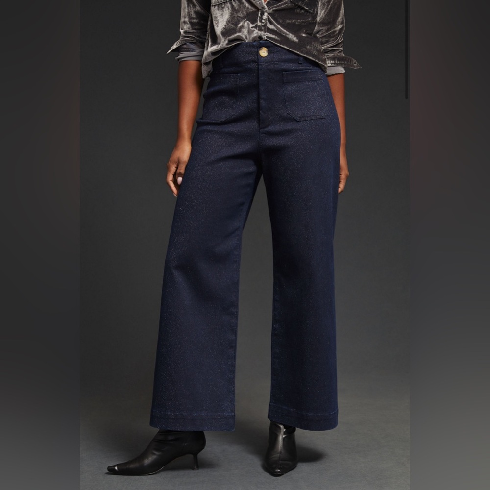 Pilcro The Skipper Sparkle Wide-Leg Jeans